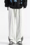 Men's Plus Size Casual Loose Fit Sweatpants with Striped Detail