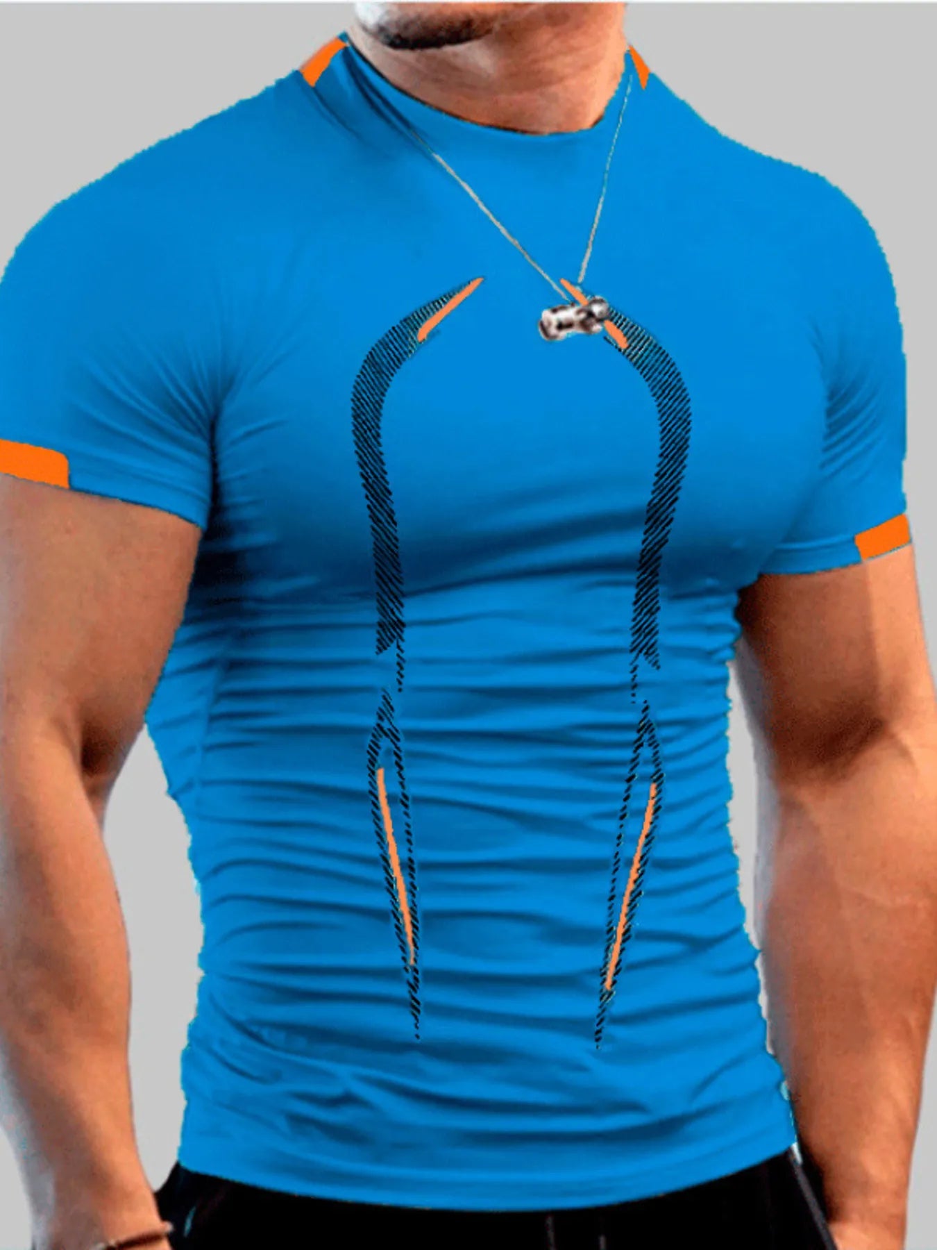 Men's Full Size Mock Neck Short Sleeve Active T-Shirt Plus Size