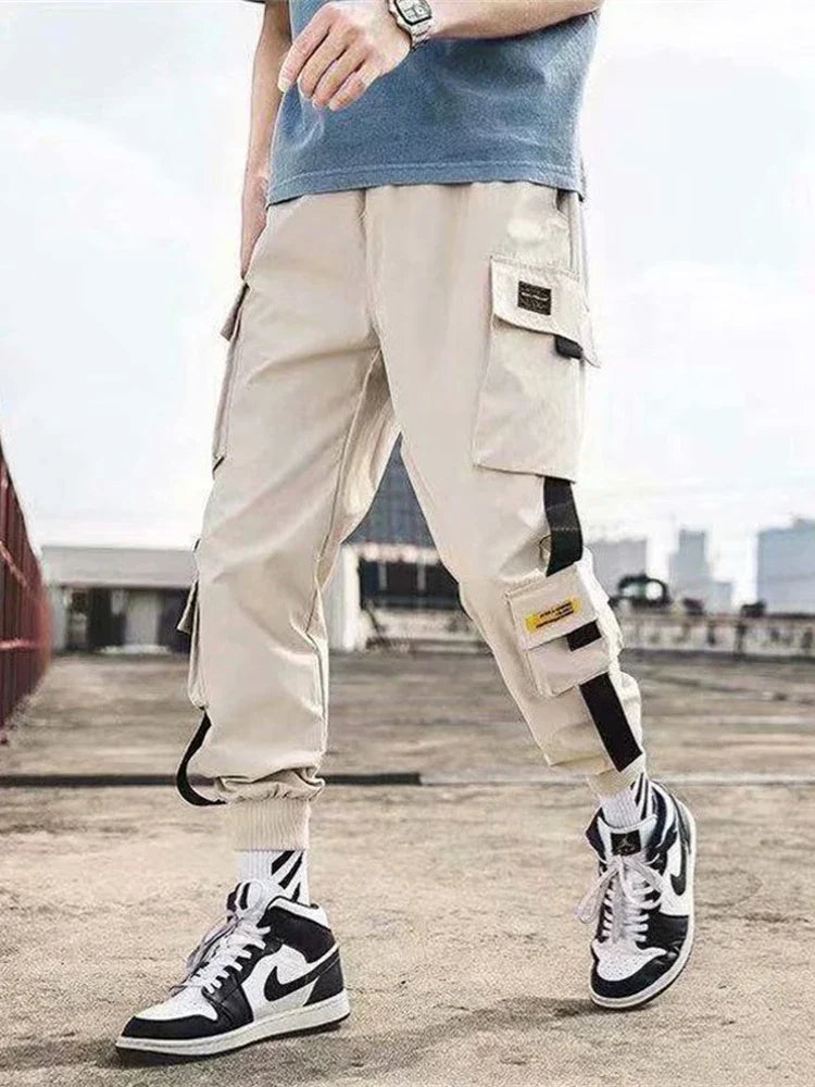 Men Cargo Joggers – Casual Hip Hop Streetwear Sweatpants