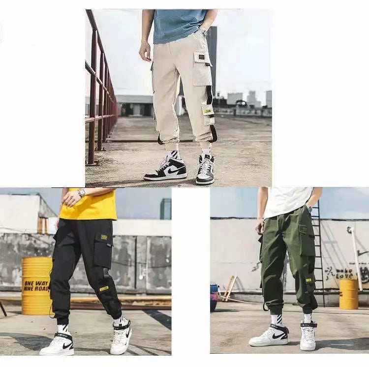Men Cargo Joggers – Casual Hip Hop Streetwear Sweatpants