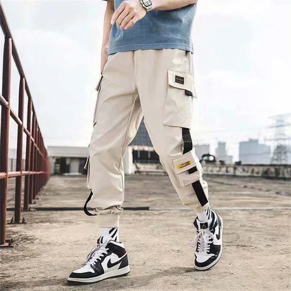 Men Cargo Joggers – Casual Hip Hop Streetwear Sweatpants