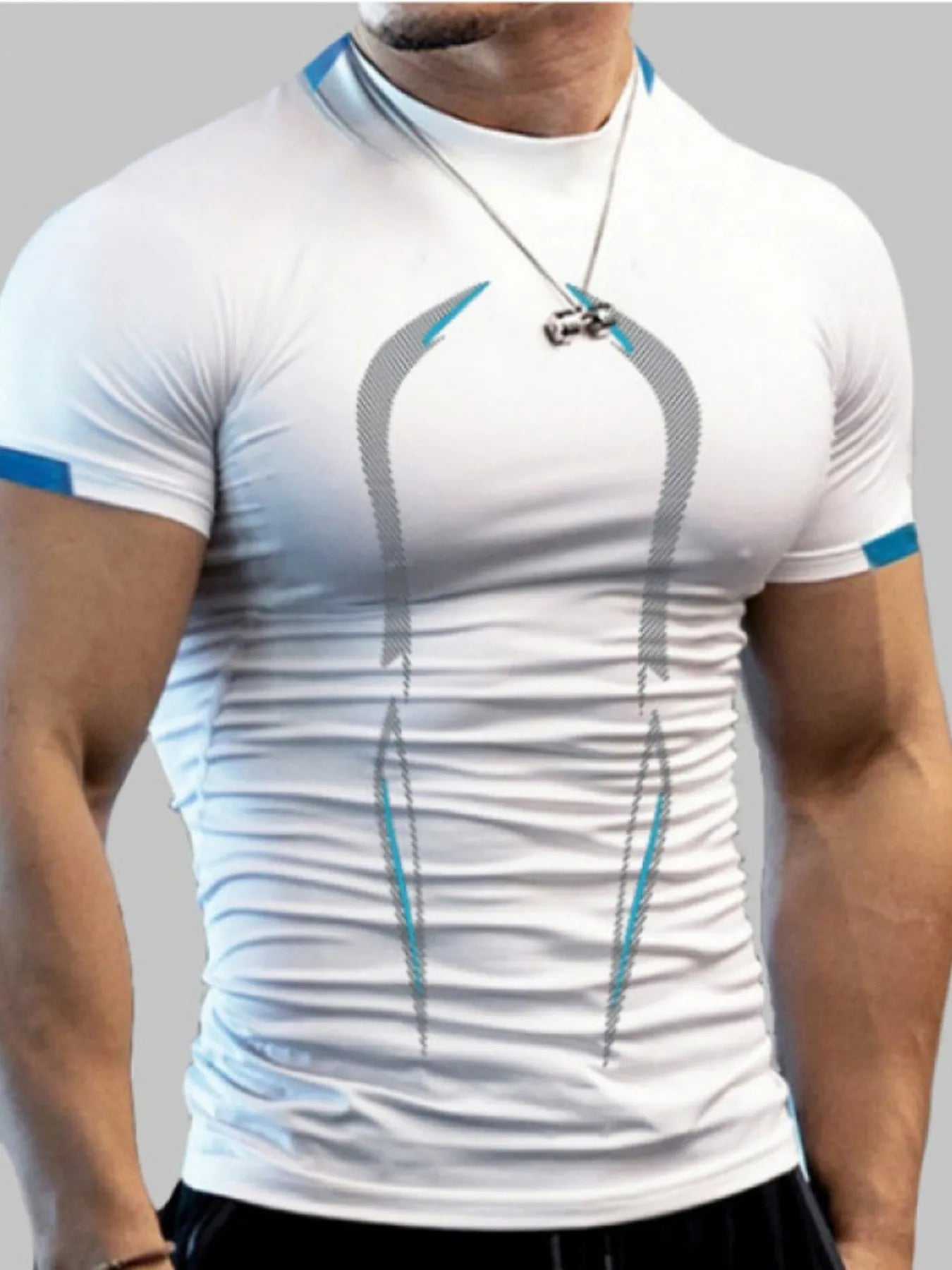 Men's Full Size Mock Neck Short Sleeve Active T-Shirt Plus Size