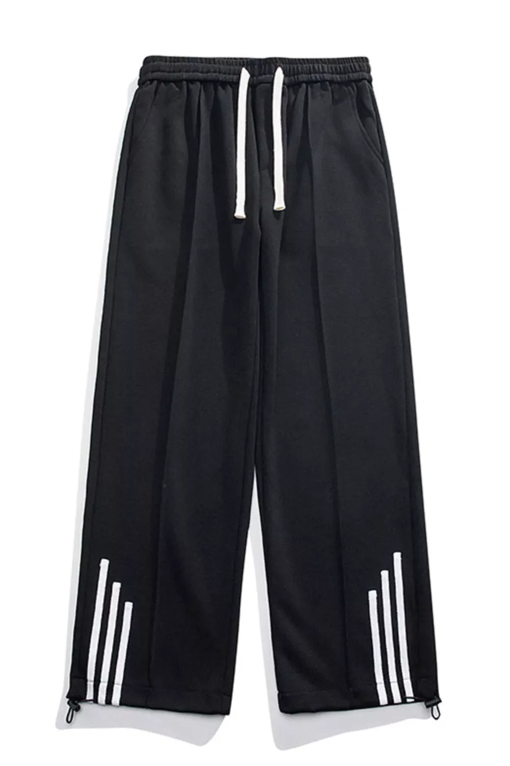 Men's Plus Size Casual Loose Fit Sweatpants with Striped Detail